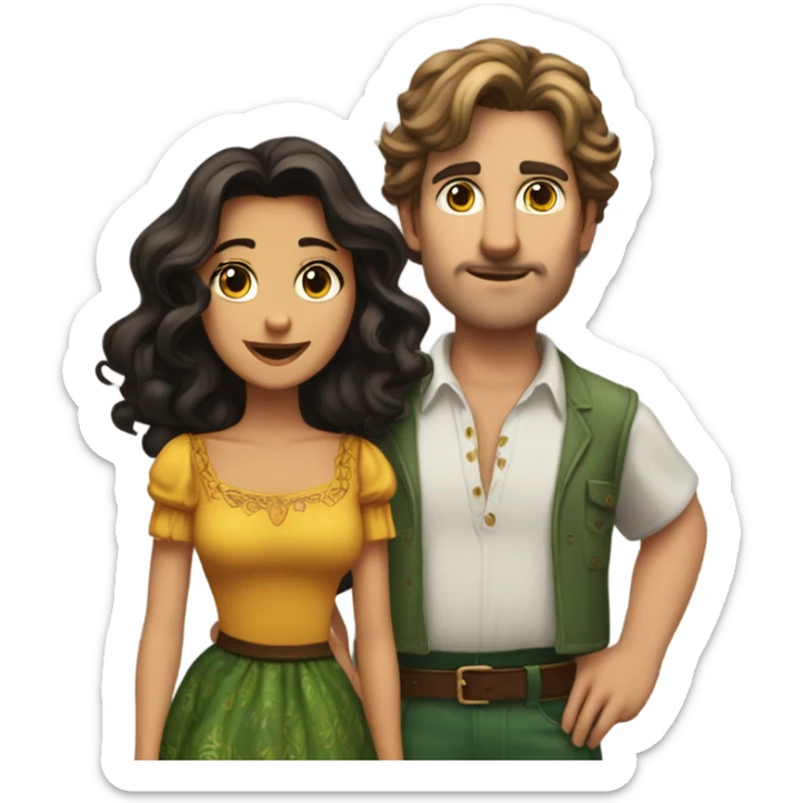 Esmeralda 5 feet tall standing next to Graham who is 6foot 4inches sticker