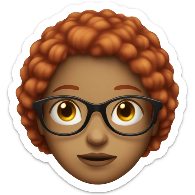 Girl with red hair glasses haze eyes sticker