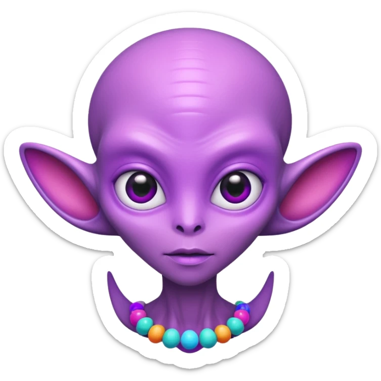 alien living in desert, pink/purple colorful, accessories, just face  sticker