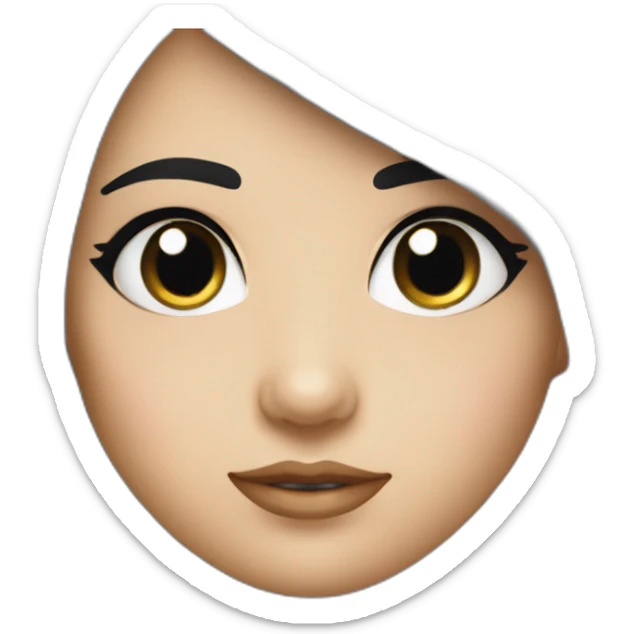 whit girl with long black hair thick black eyebrow with sparkles who is a ux designer with a passion in AI sticker