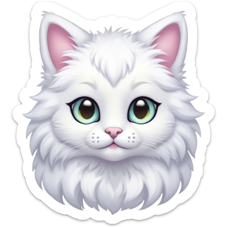 Kawaii bright fantasy ethereal anthro feline fursona animal creature sticker