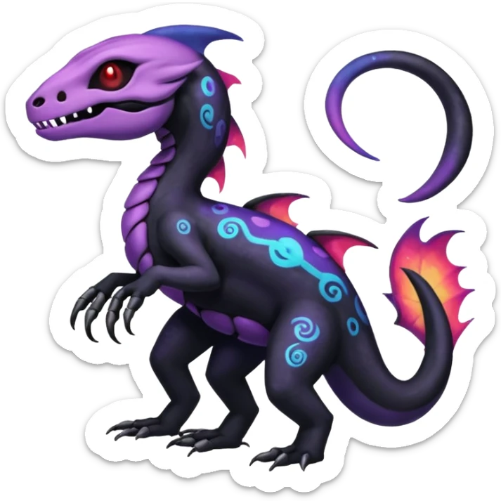 Nebulae Salandit-Duskull-Noibat-Fakémon-hybrid-creature (full body)  sticker