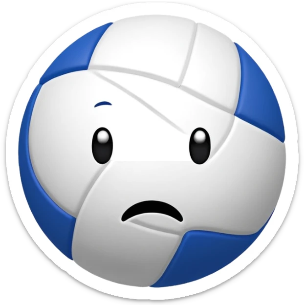 volleyball with frowny face bc game LOSS oh no sticker
