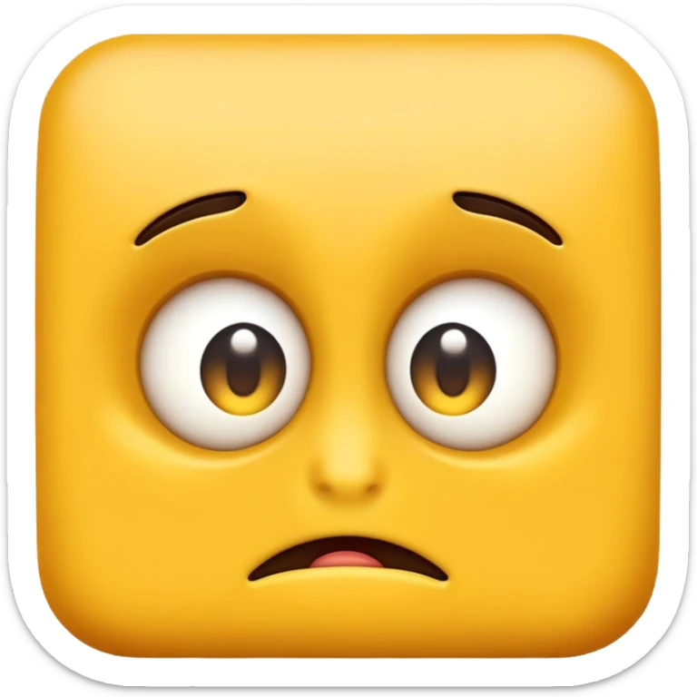 ugly yellow emoji, smooth, brillant skin, watching with big cuninng eyes sticker