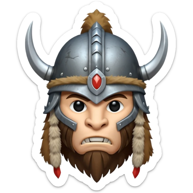 barbarian helmet object icon, metal helmet with thick fur trim, rugged tribal look, fantasy warrior style, 3D cartoon, mobile game icon style, centered, clean background, no text, no watermark

 sticker