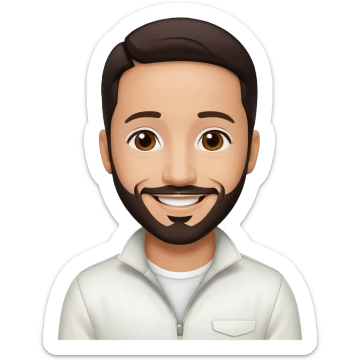AJ McLean from Backstreet Boys with dark brown hair, white outfit sticker