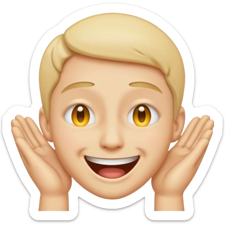 I want an overly excited face that says “I am so excited, I cannot contain. With eyes tightly squeezed closed together and a big grin emoji. sticker