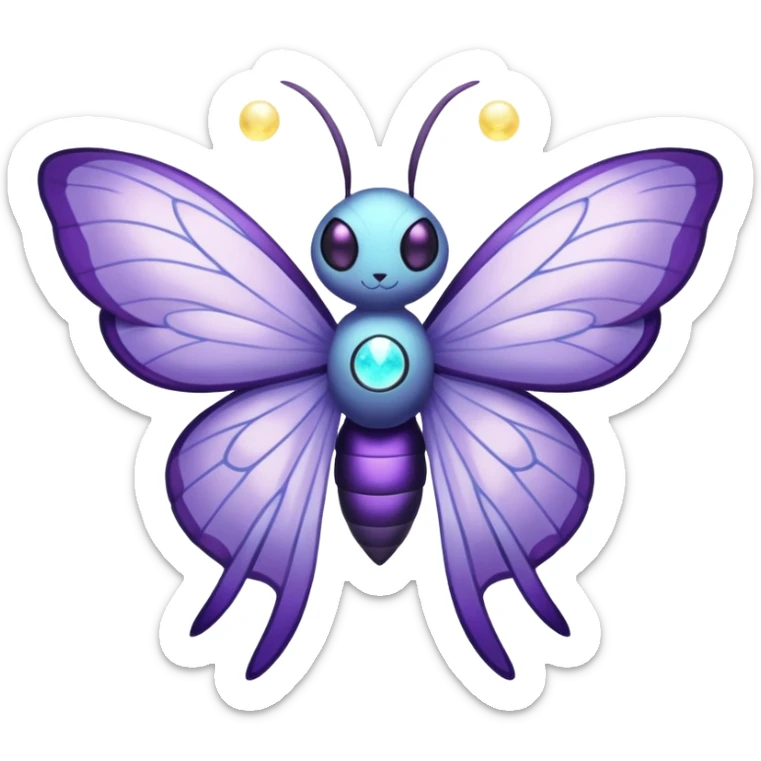 Butterfree-Lunala-Venomoth-Fakémon-hybrid-creature (full body)  sticker