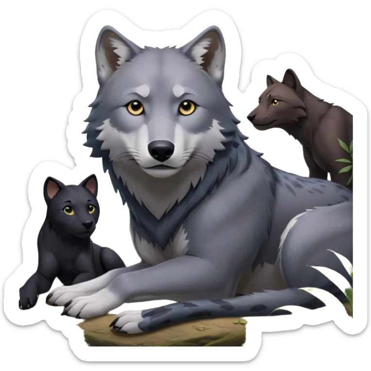 Fai un emoji per ognuno di questi personaggi del libro della giungla: Akela, Bagheera, Baloo, Kaa, fratel Bigio, Raska, Rama, Ikki, Chill e Mang sticker