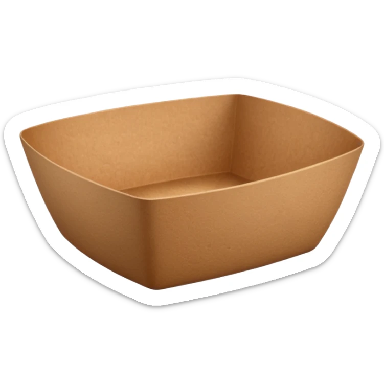 create an emoticon of a retangular bowl made of kraft paper, 
The lunch box should be the most similar to this real one..
https://i.postimg.cc/FKcHz1tk/Screenshot-2025-11-11-alle-16-06-29.png

Can get more images of the bowl from this instagram account https://www.instagram.com/chefaporterbr/ sticker