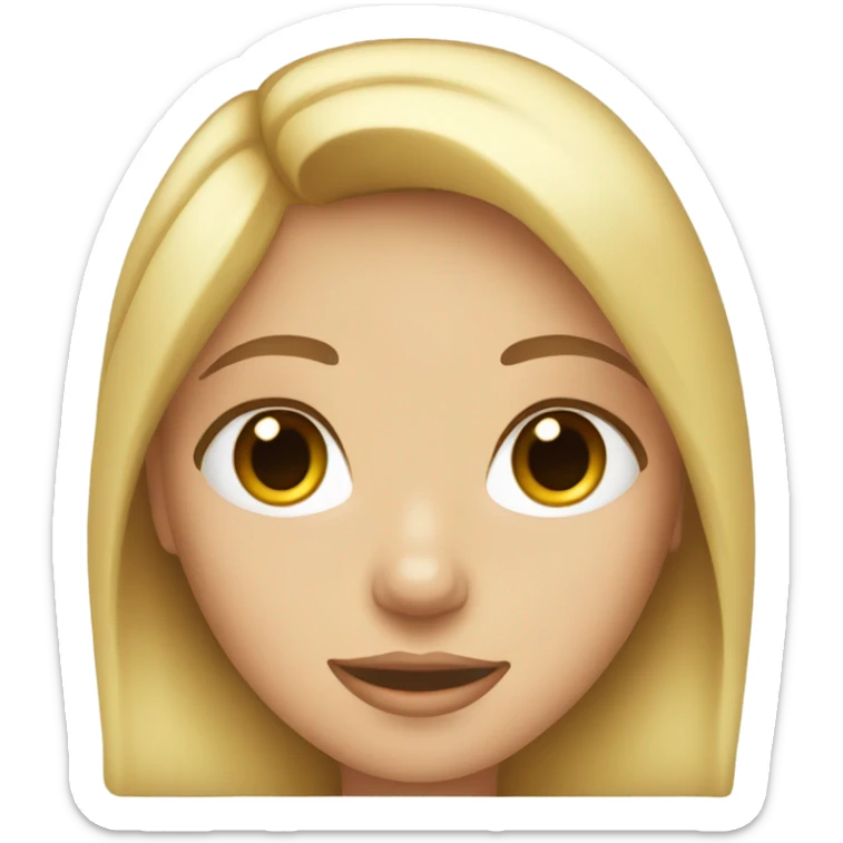 Blonde girl brown eyes sticker