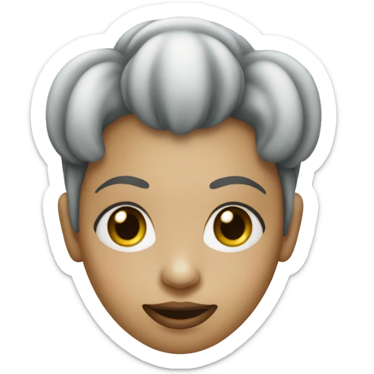 Straight hair female clown with greenish hazel eyes sticker