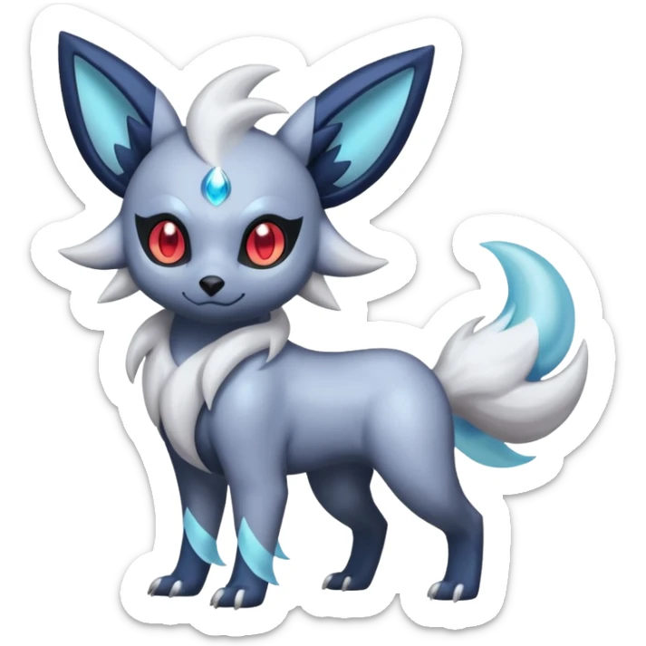 Shiny Iridescent Translucent Magnificent Absol-Zorua-Umbreon-fusion (full body) sticker