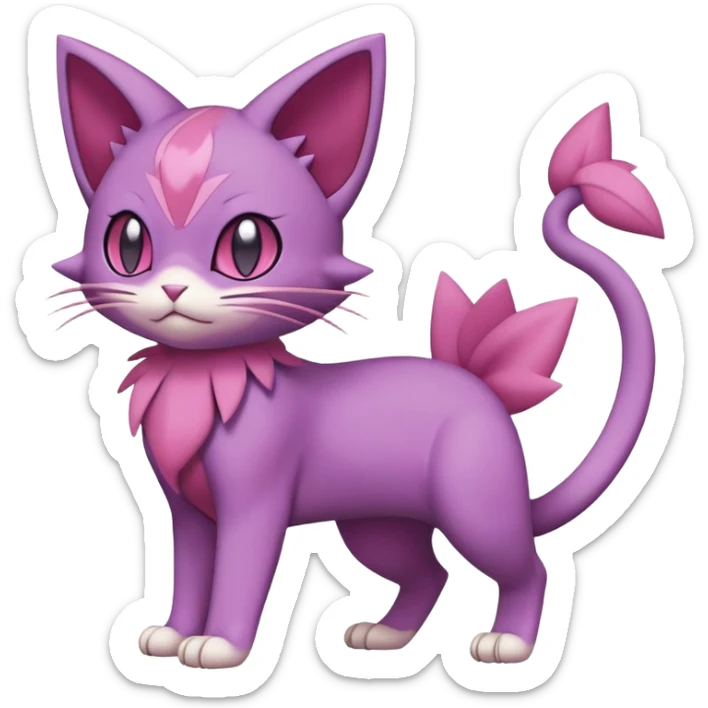Purrloin-Skitty-Pokémon-Fakémon-hybrid-creature (full body) sticker