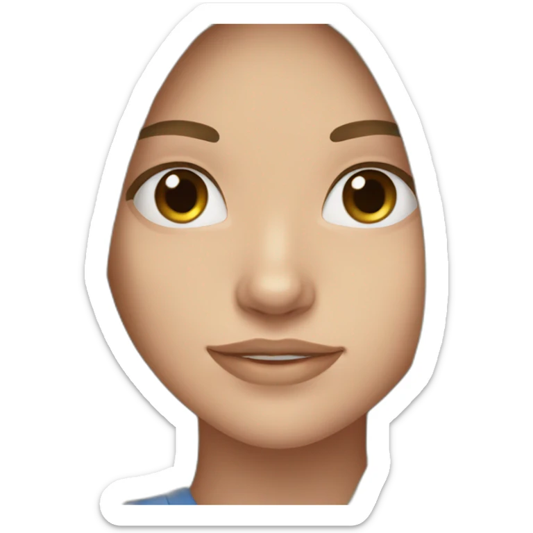 Girl 15 years old with long brown hair and blue-grey eyes  sticker