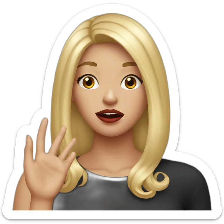 girl-with-manicure-red-lips-and-blond-hair-is-shocked sticker