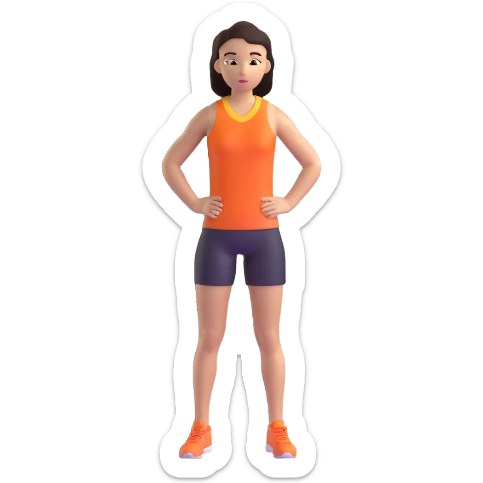 female athlete full body in sports kit standing sticker