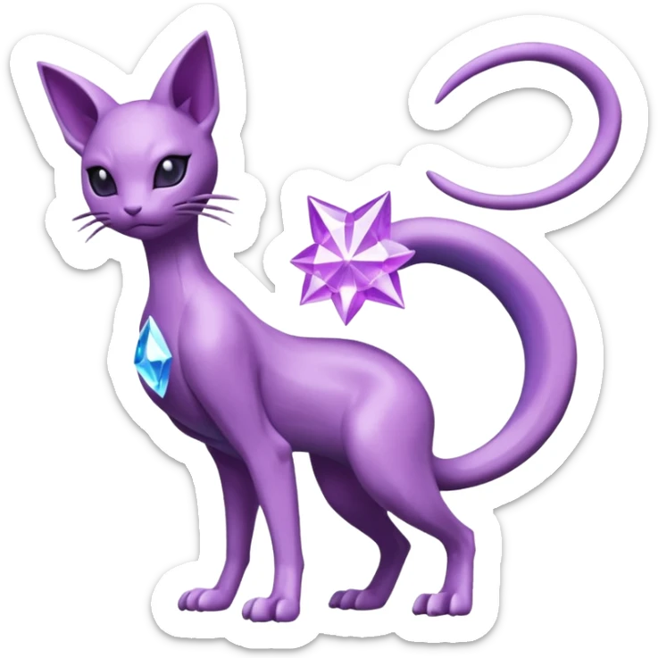 Mewtwo-Mew-Espeon-Fakémon-hybrid-creature (full body)  sticker