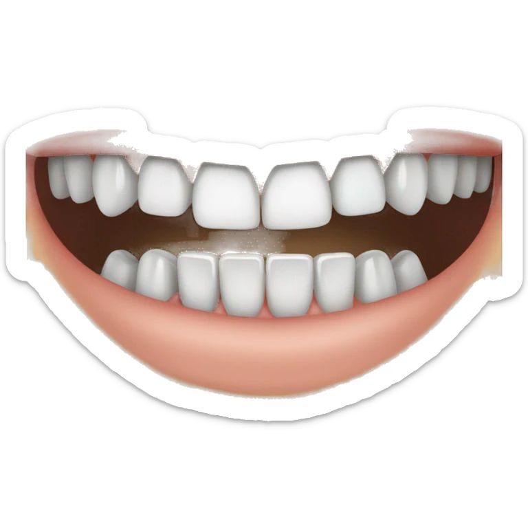 person with line metal braces ontop of white teeth sticker