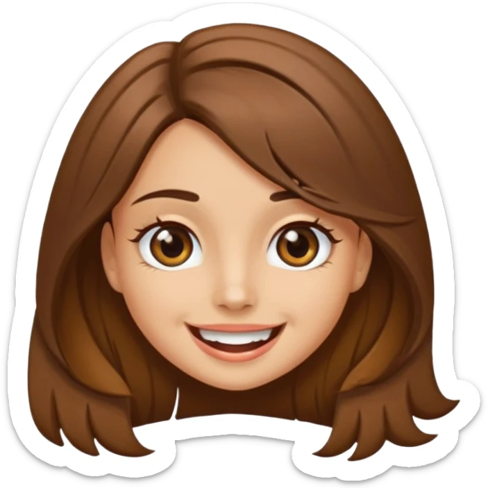 Emoji de una chica mordiéndose el dedo sonriendo de forma coqueta  sticker