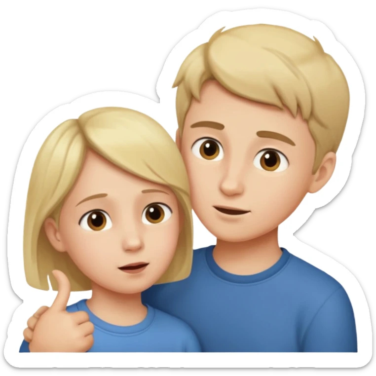 A boy showing right cheek to her mother asking for a gentle playful slap sticker