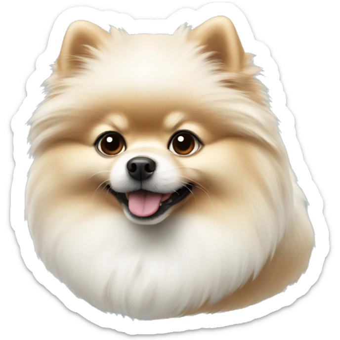 White Pomeranian  sticker