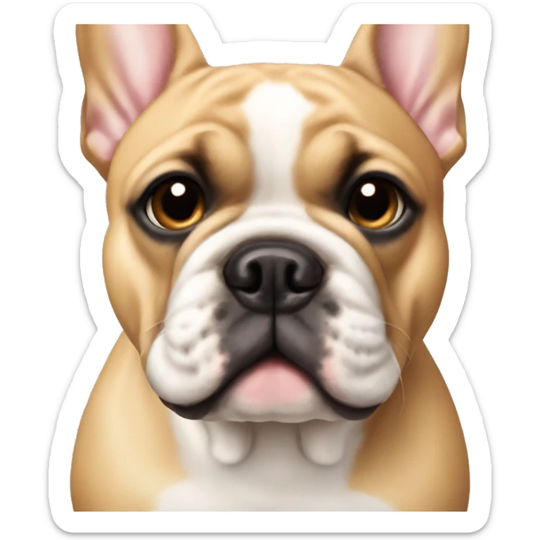 golden brown french Bulldog with black nose  sticker