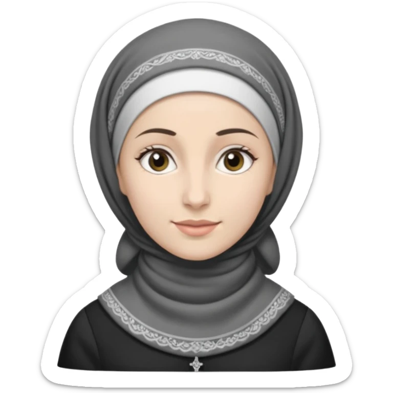 orthodox jewish woman greyscale with tichel kercheif circa. 1890 sticker