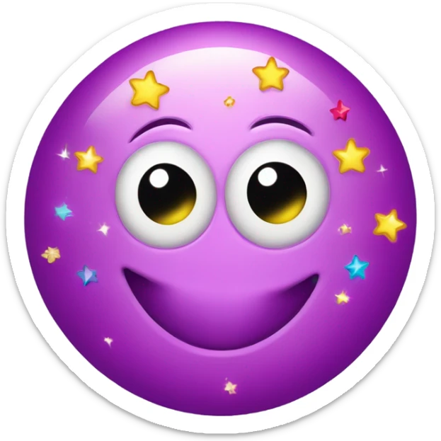 Smiley face with goo goo eyes filled with hearts and stars sticker