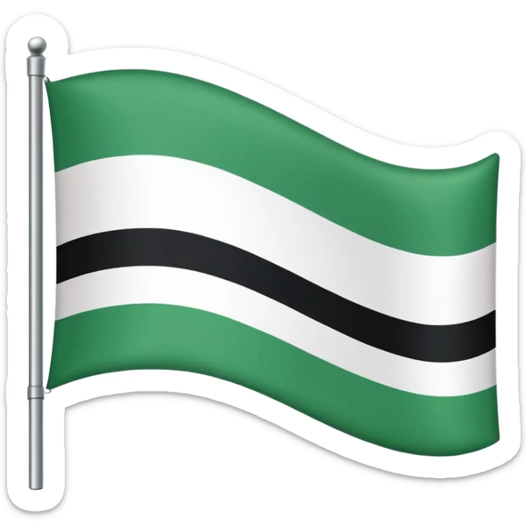 I want a flag as a emoji its made by three colours white green and black sticker