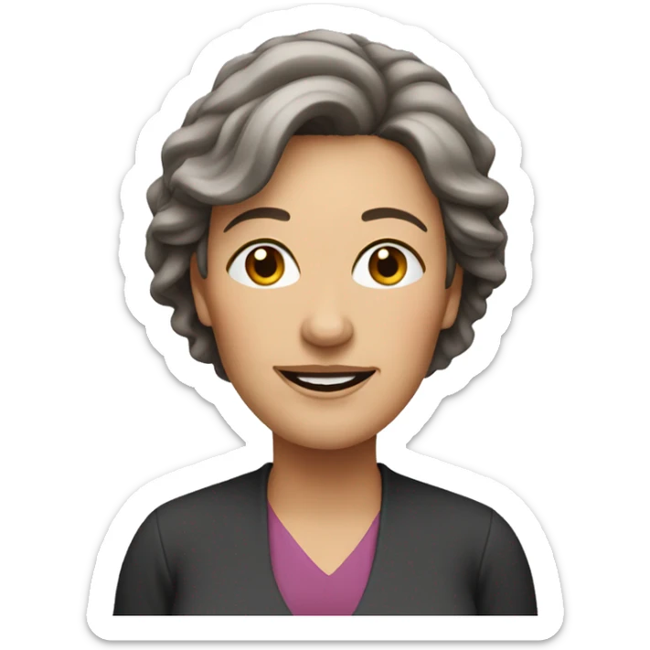 1 middle-aged woman with brown hair sticker