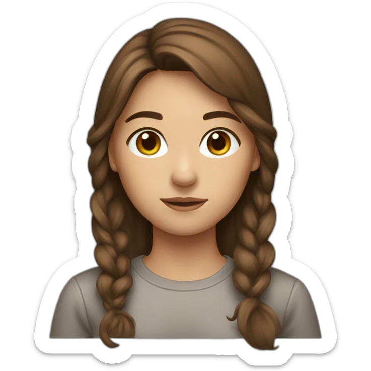 Girl with brown hair and alpaga sweat-shirt  sticker