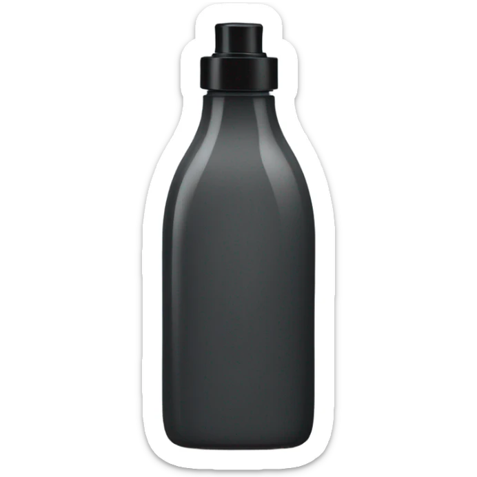 body wash in tall dark grey slight  hourglass bottle with black flip lid  sticker