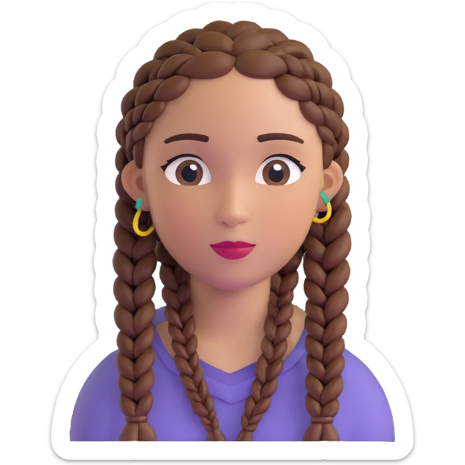 mujer con trenzas estilo hip hop sticker