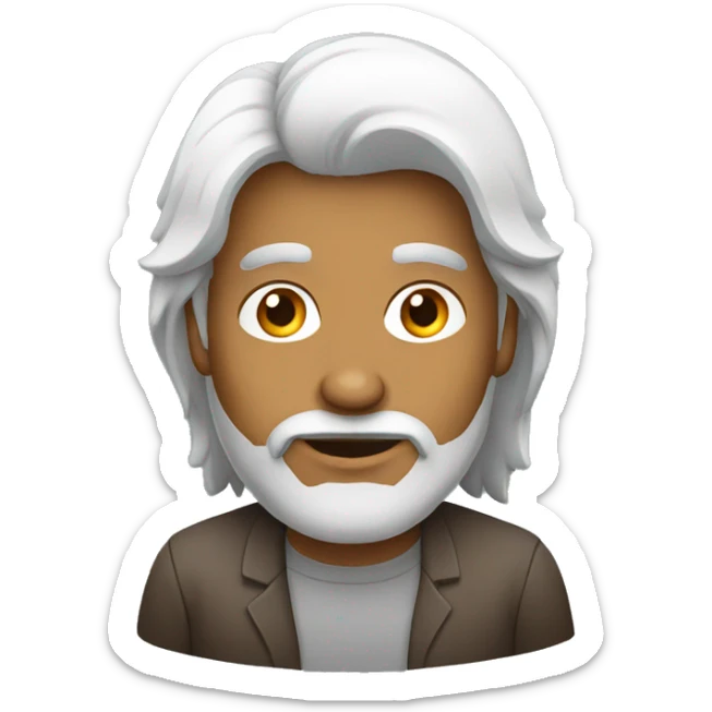 indian guy with mullet and facial hair working in laptop sticker