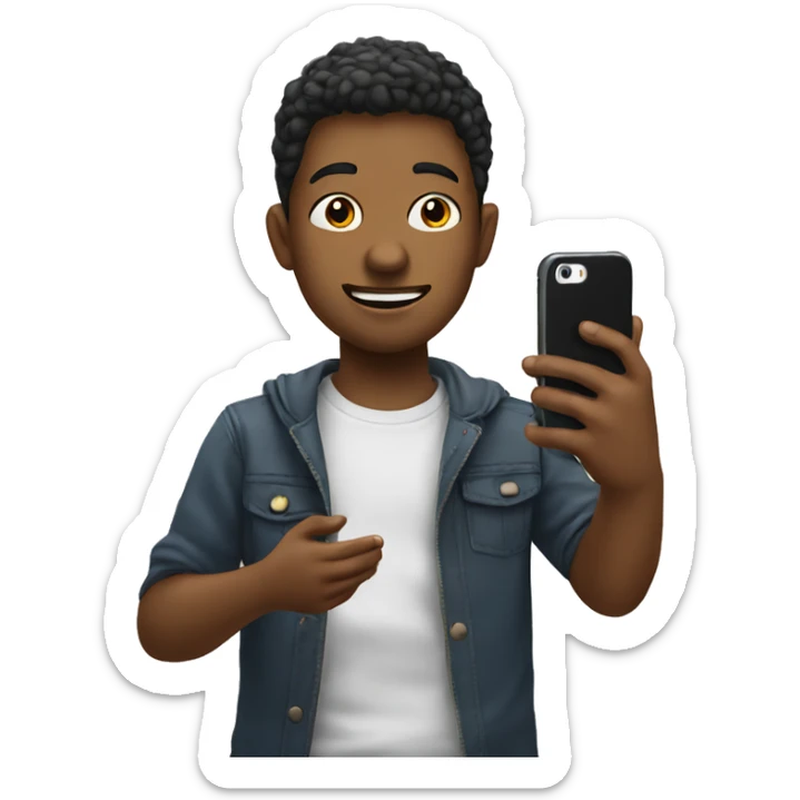 kids taking a photo of someone on his phone sticker