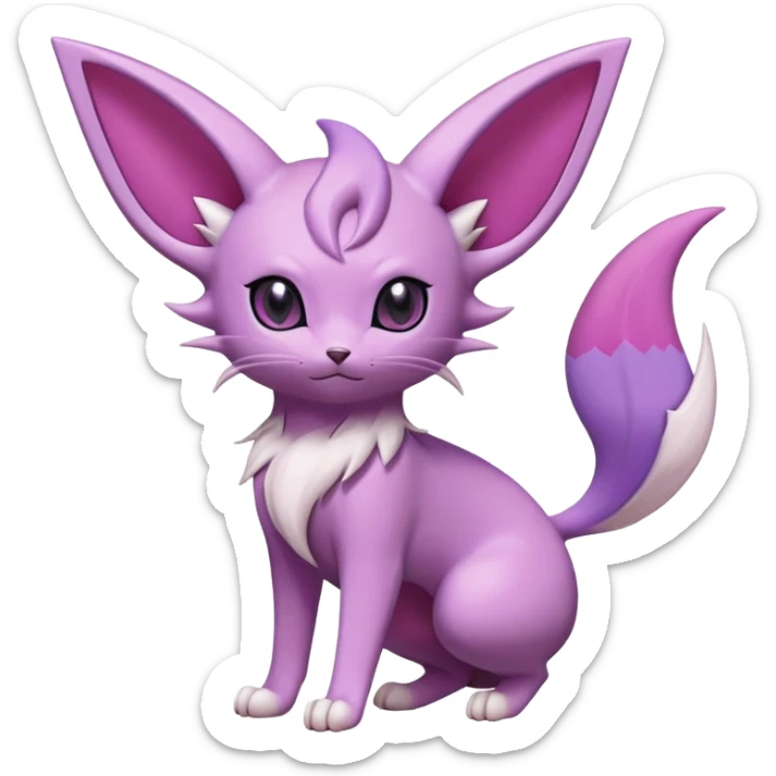 Purugly-Espeon-Skitty-Pokémon-Fakémon-hybrid-creature (full body) sticker