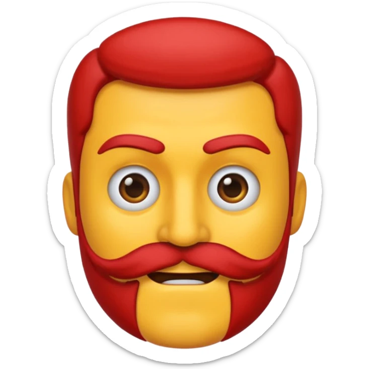 crea una imagen con un emoji Furioso sin bigote sticker