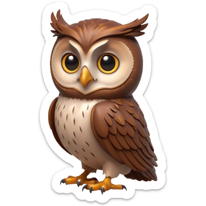 “3D emoji of a magical [🦉], Harry Potter style, Hogwarts magic, fantasy atmosphere, soft glow, cinematic lighting, high detail” sticker