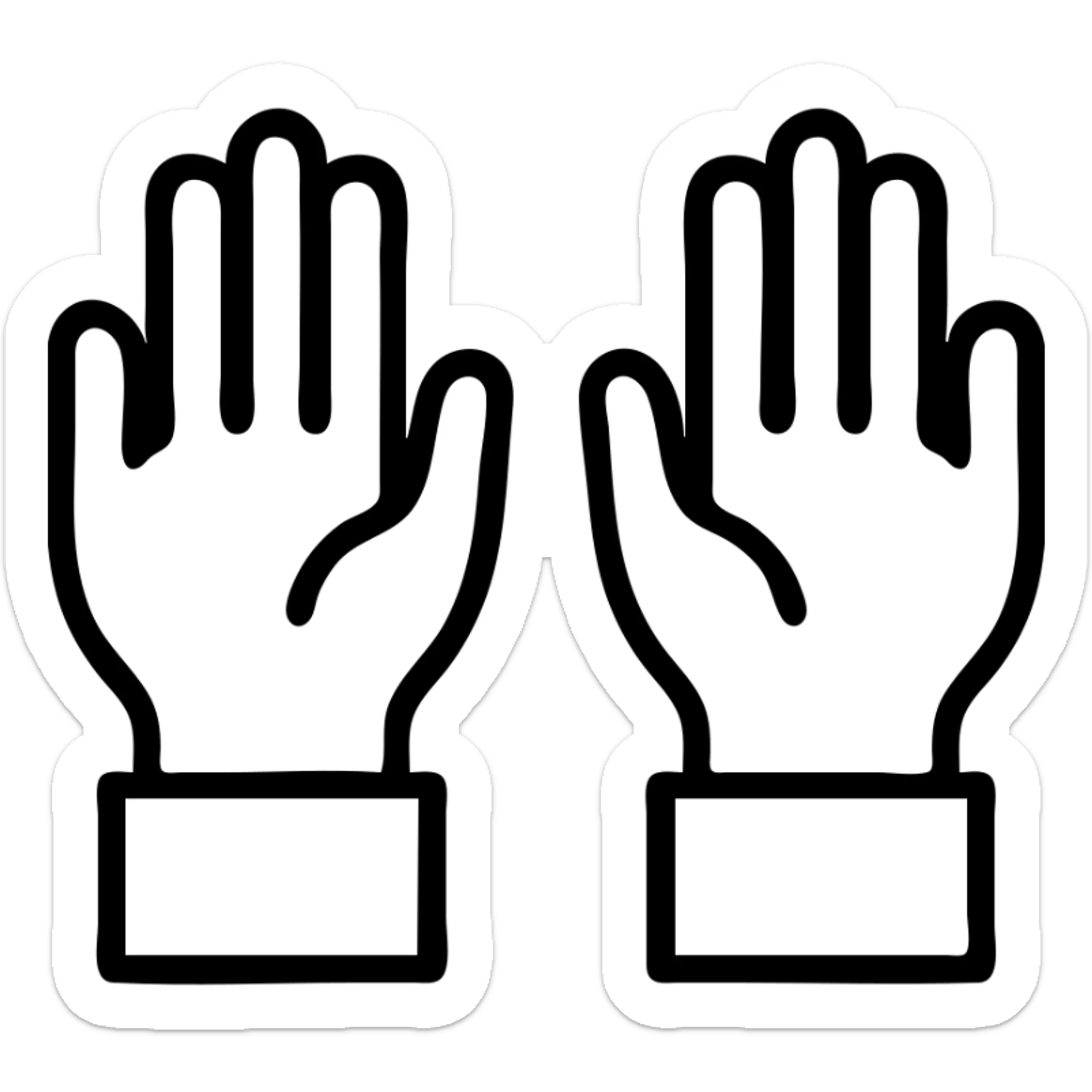 simple icon of hands up, minimalistic style sticker