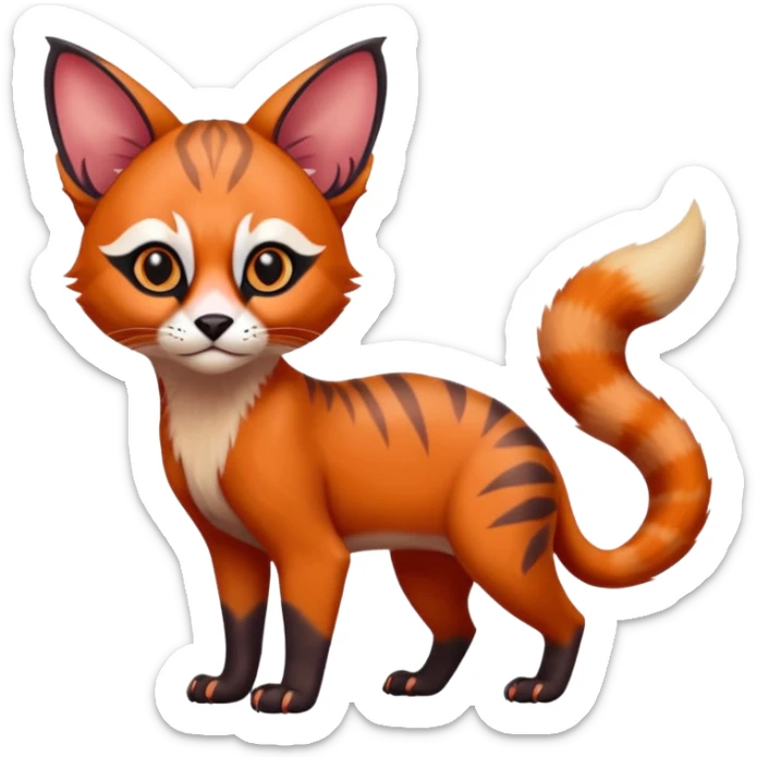 Caracal-Lykoi-Sphynx-Red-Panda-fusion-hybrid-animal-creature, full body sticker