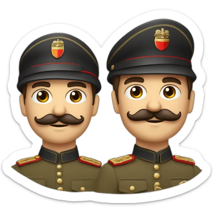 Soldat allemand 2ème guerre mondiale brun avec moustache et brassard rouge sticker