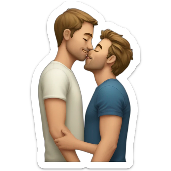 man kiss man sticker