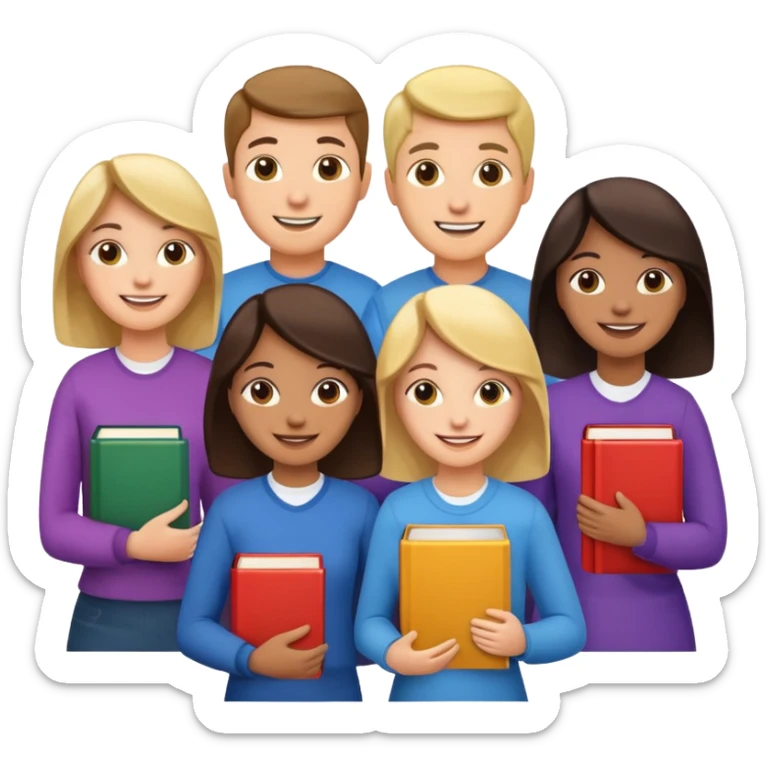 a bunch of people on the cover of a book sticker