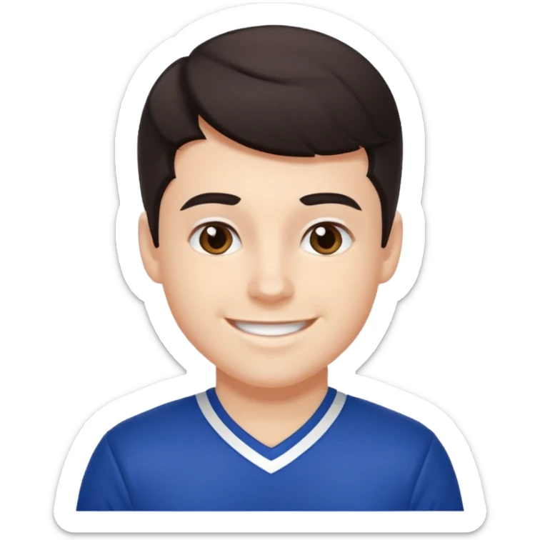 All star Cheerleader white boy boy in with dark hair in cheerleader uniform  sticker