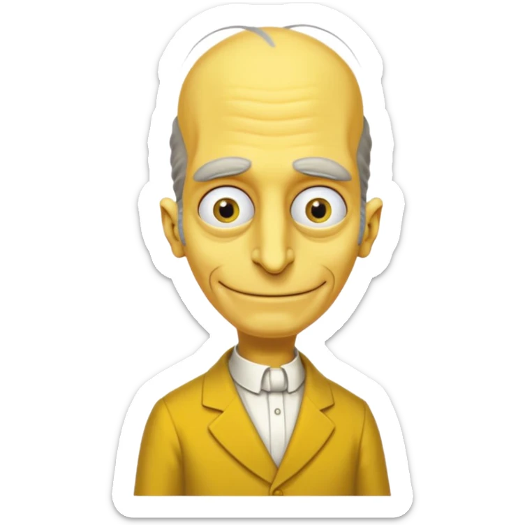 Mr. Burns, simpson, yellow skin tone, very very very long nose. complete yellow dress. sticker