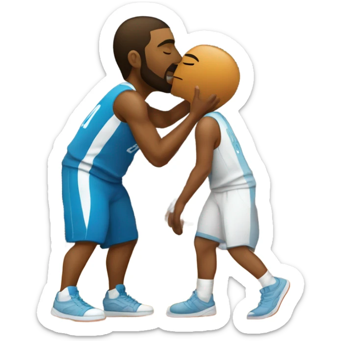 basquetball player male kissing an Argentinean wo sticker