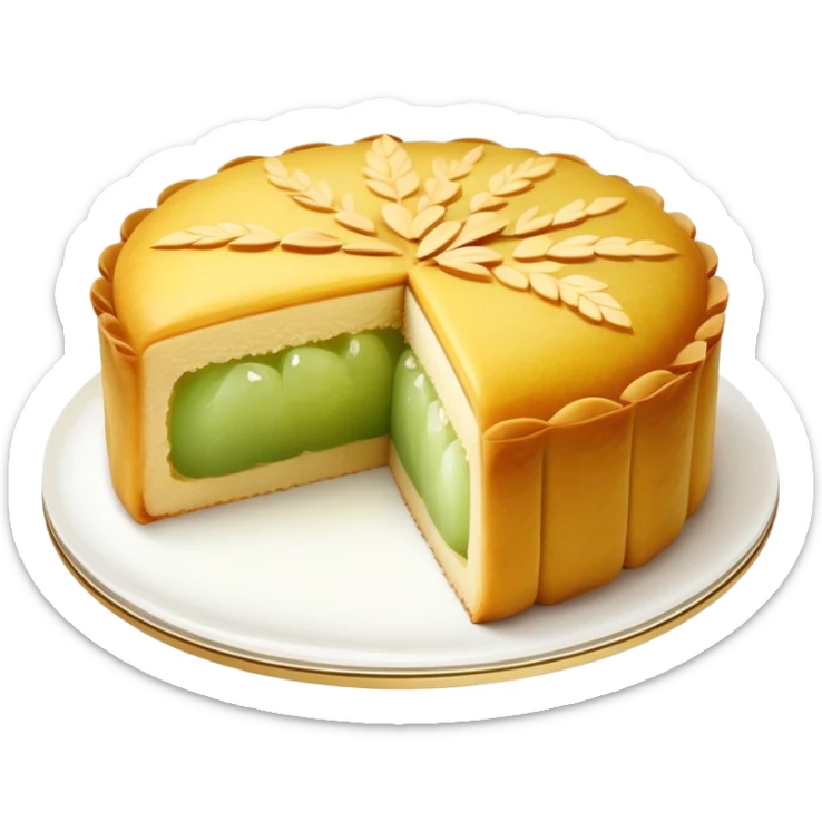 Wife cake (Lou Po Beng), Chinese pastry with winter melon and almond paste filling sticker