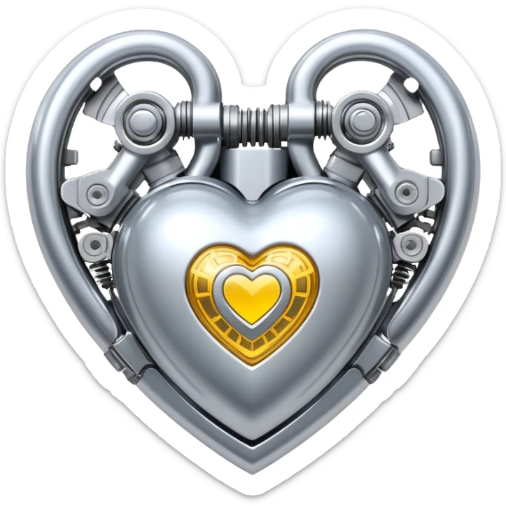 sorayama heart glossy metal parts mechanism sfw sticker