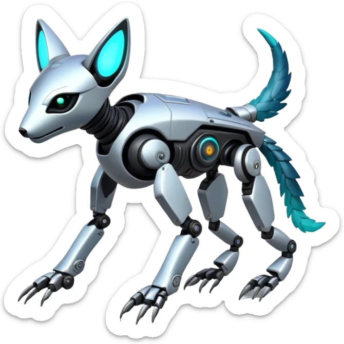 Modern Futuristic Vernid-Trico-Protogen-Robot-species by LiLaiRa full body sticker